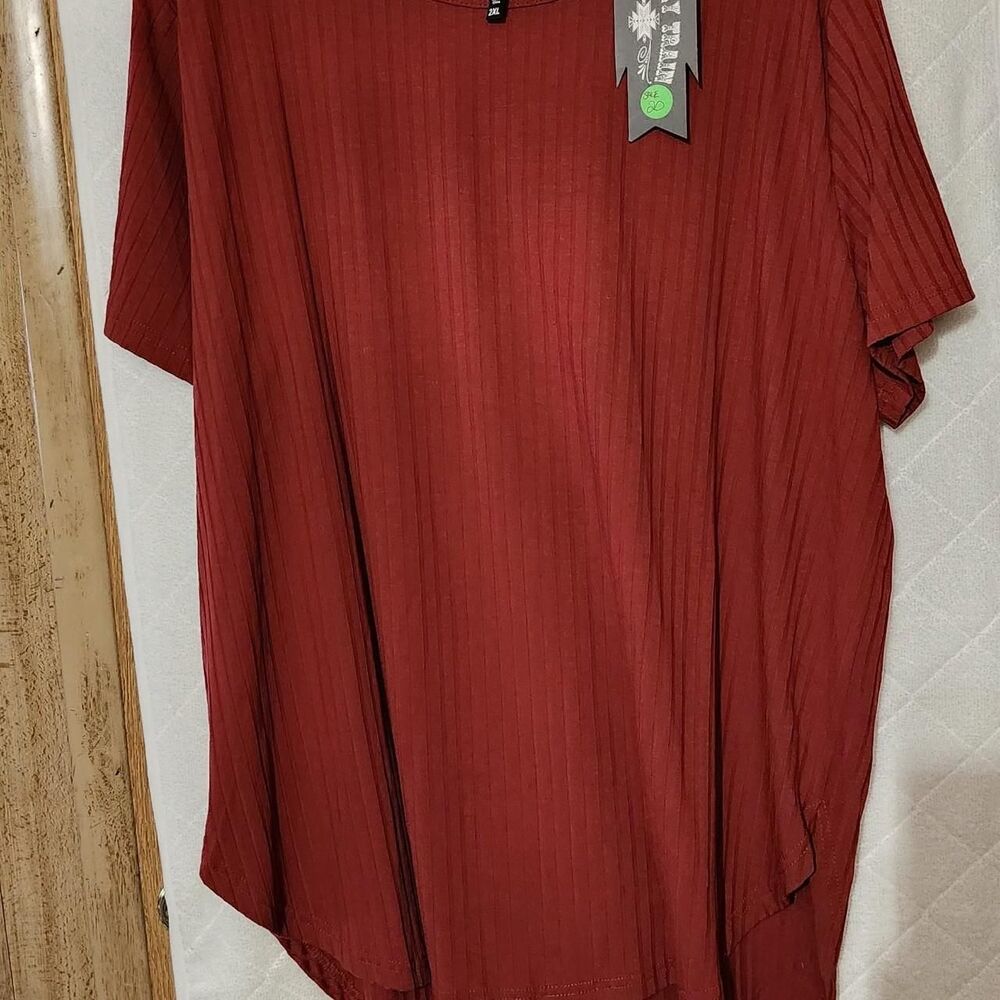 Crazy-train Women's Red and Burgundy Shirt